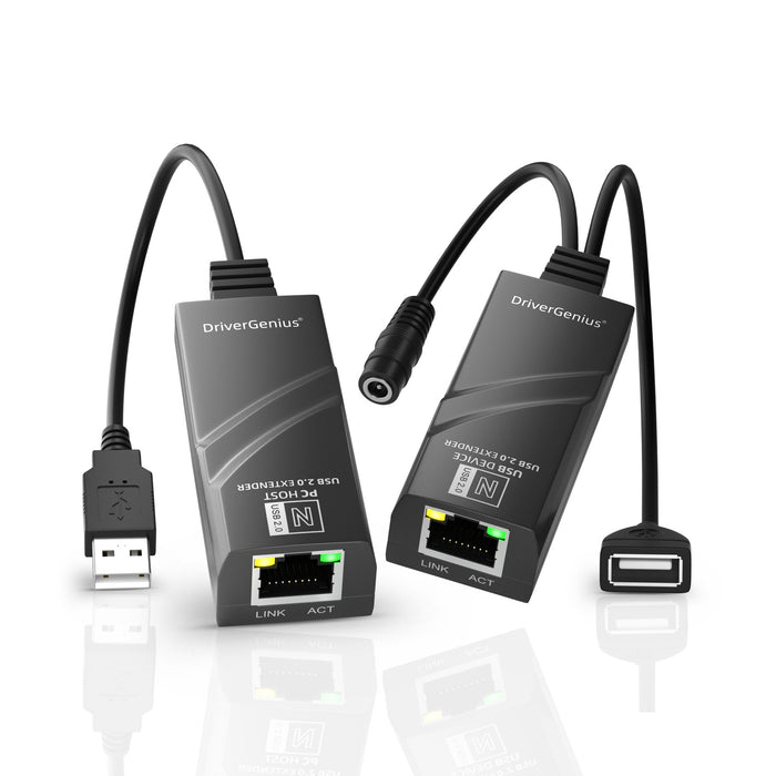 DriverGenius NT50-EU | USB 2.0 Extender Over Ethernet via Cat5e/Cat6 (50M) - EU Power