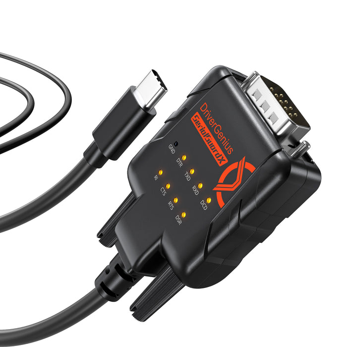 RS232-ESD9C | SerialGuardX USB-C to Serial Adapter with ESD Protection (FTDI, 9xLED)