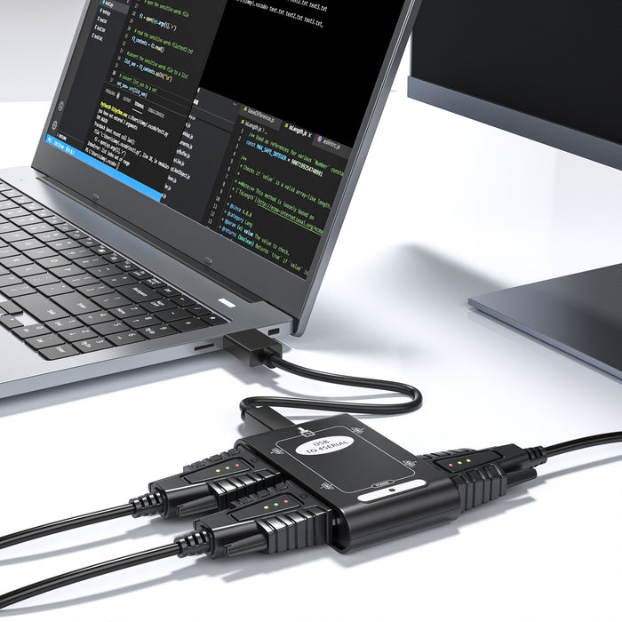 DriverGenius 4-Port USB to Serial Adapter Hub - Windows 11, Linux Only (4XRS232-B)