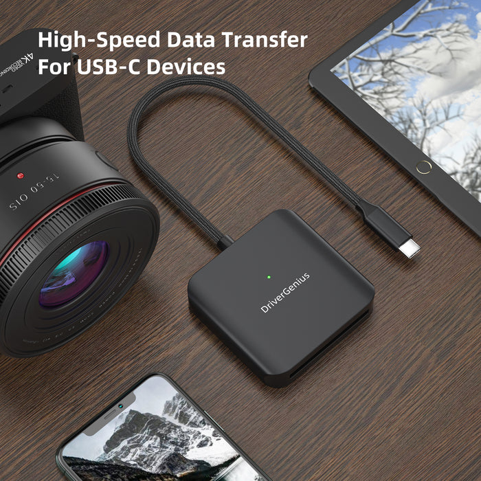 DriverGenius USB-C CFast 2.0 Card Reader - Metal, 5Gbps (HB083-C)