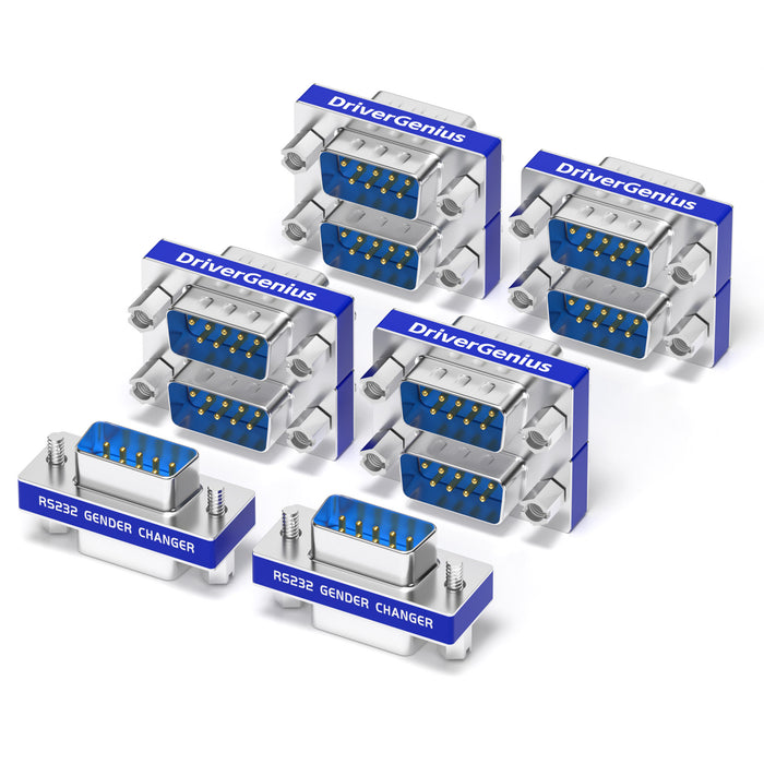 DriverGenius Serial DB9 Gender Changer - 9-Pin RS232 Male - Male Adapter for RS232/Serial Data Transfer ( RS232M2M-10A, 10Pcs/Pack)