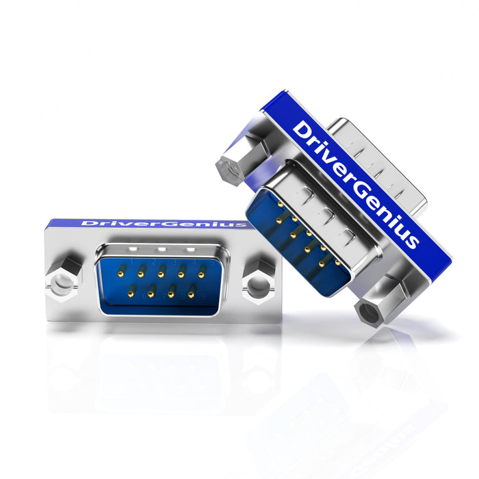 DriverGenius Serial DB9 Gender Changer - 9-Pin RS232 Male - Male Adapter for RS232/Serial Data Transfer (RS232M2M-2A, 2 Pcs/Pack)