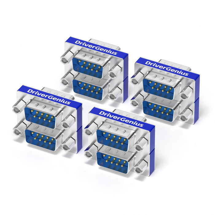 DriverGenius Serial DB9 Gender Changer - 9-Pin RS232 Male - Male Adapter for RS232/Serial Data Transfer ( RS232M2M-8A, 8Pcs/Pack)