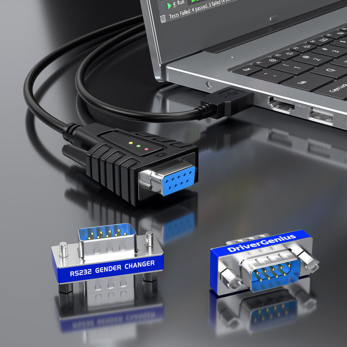 DriverGenius Serial DB9 Gender Changer - 9-Pin RS232 Male - Male Adapter for RS232/Serial Data Transfer (RS232M2M-2A, 2 Pcs/Pack)