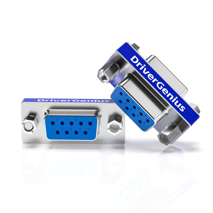 DriverGenius Serial DB9 Gender Changer - 9-Pin RS232 Female - Female Adapter for RS232/Serial Data Transfer (RS232F2F-2A, 2 Pcs/Pack)
