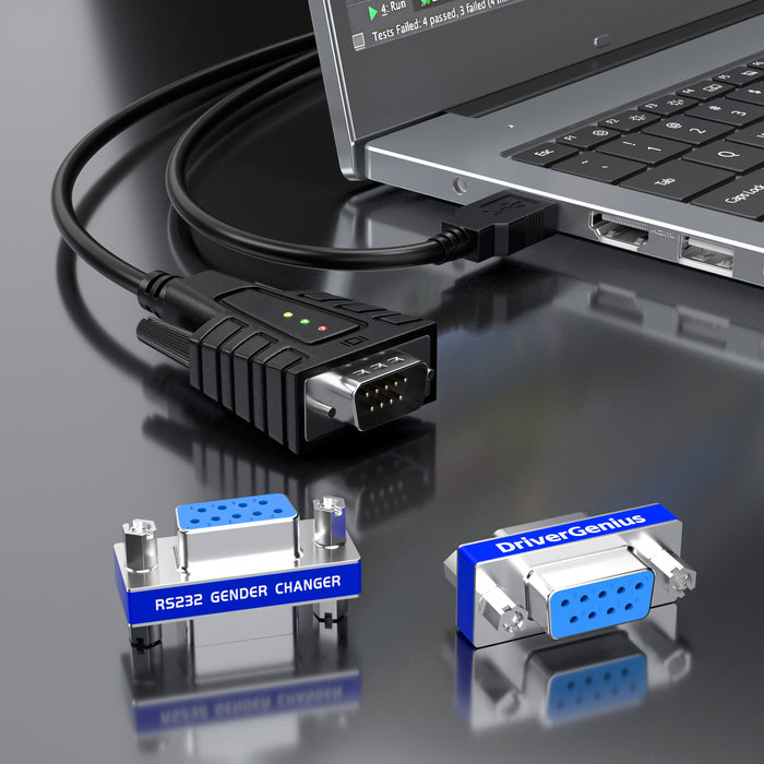 DriverGenius Serial DB9 Gender Changer - 9-Pin RS232 Female - Female Adapter for RS232/Serial Data Transfer (RS232F2F-2A, 2 Pcs/Pack)