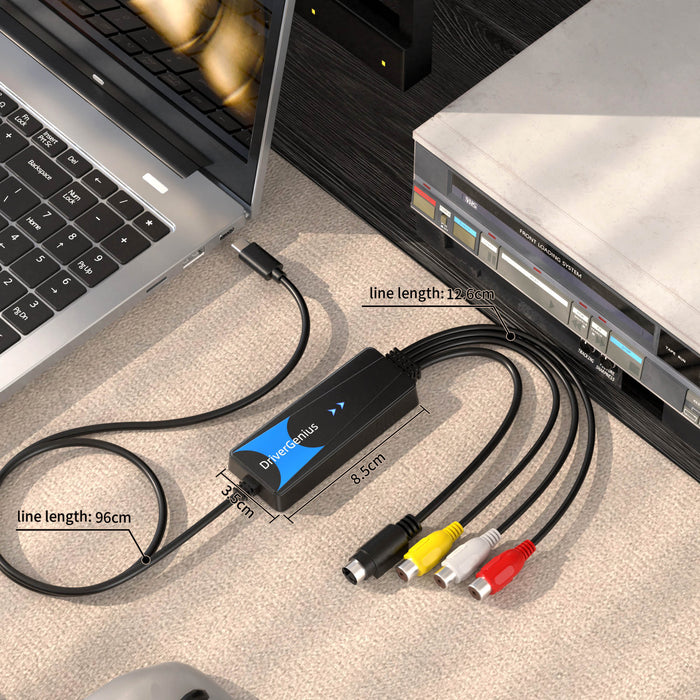 DriverGenius VDC2018 S-Video / Composite auf USB Video Grabber / Capture Kabel - Windows 11 & macOS 12