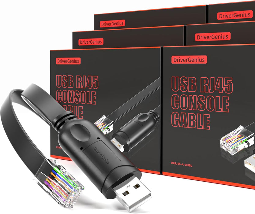 DriverGenius NetConsole | USB to RJ45 Console Cable for Network Devices - 6 Pack