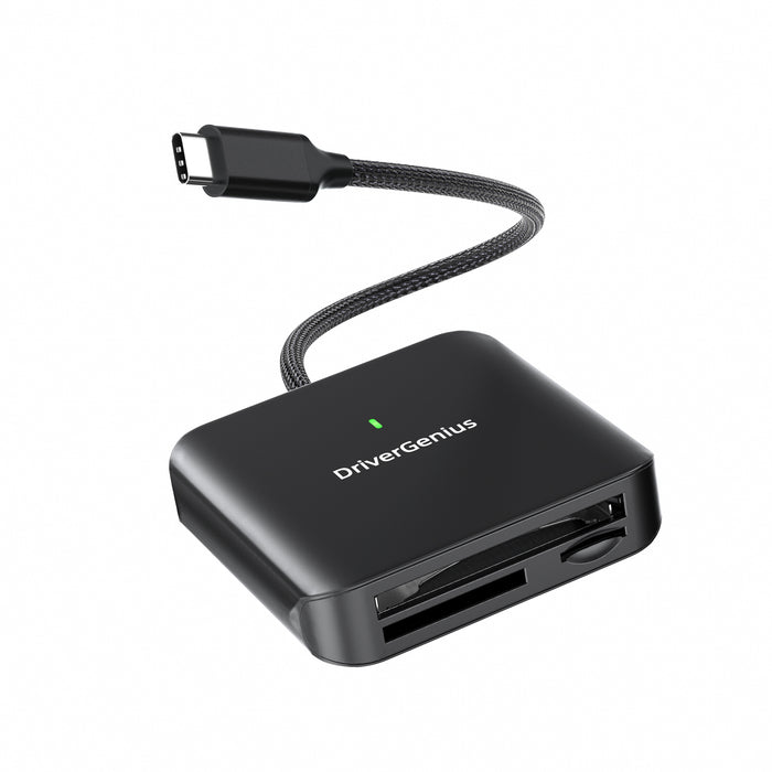 DriverGenius USB-C 3.2 Gen 1 CompactFlash Card Reader with UHS-II SD / microSD4.0 for DLSR Camera (HB080)