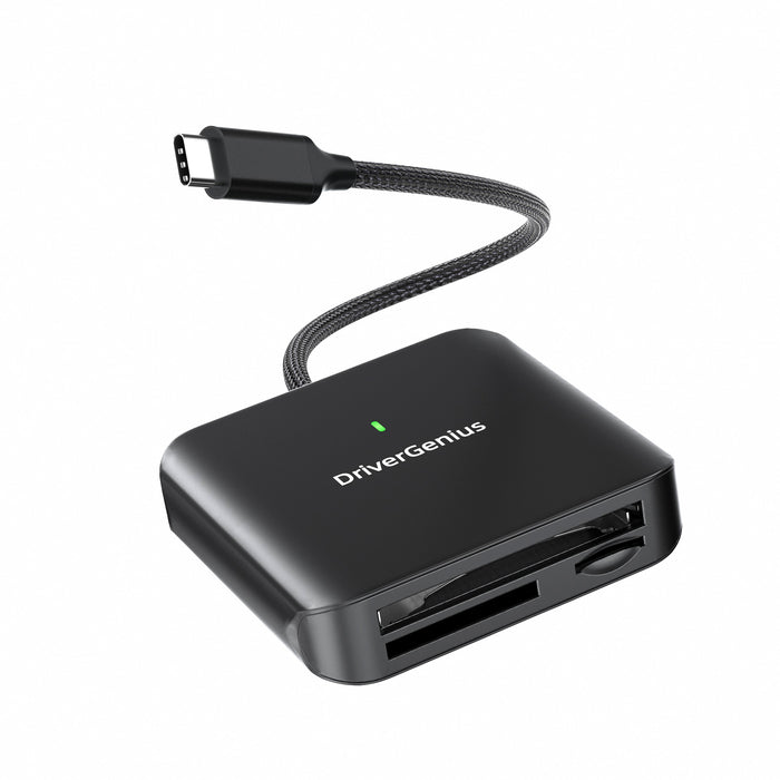 DriverGenius USB-C 3.2 Gen 1 CFast2.0 Reader with UHS-II SD&MicroSD4.0 for DSLR Reader (HB081)