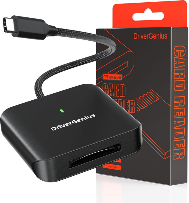 DriverGenius MediaPro CFB | USB-C CFexpress Type-B Card Reader, 10Gbps (USB 3.2 Gen 2)
