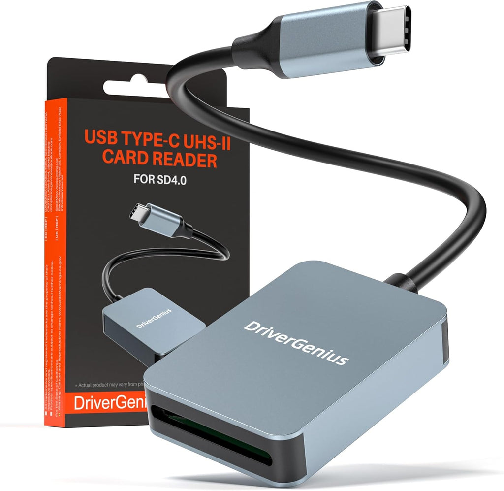 DriverGenius ProRead-V9 | USB-C UHS-II SD 4.0 Card Reader, 1-Pack