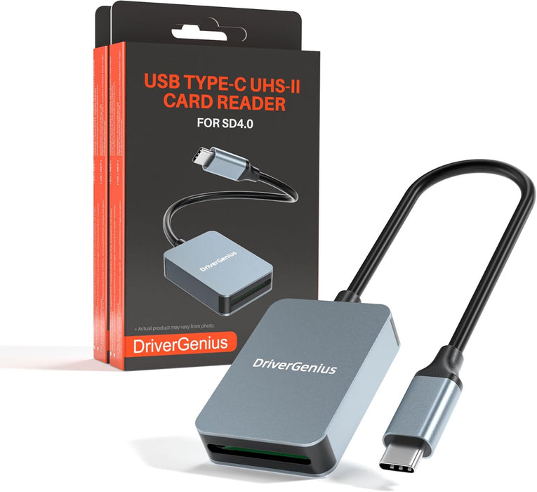 DriverGenius ProRead V9-Series USB-C UHS-II SD Card Reader (SD 4.0, 2 Pack)