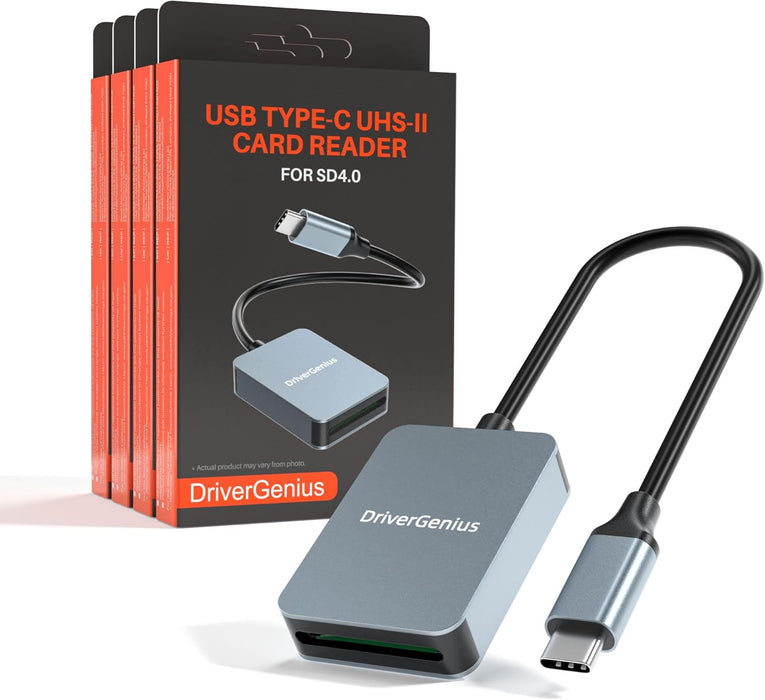 DriverGenius ProRead V9-Series USB-C UHS-II SD Card Reader (SD 4.0, 4 Pack)