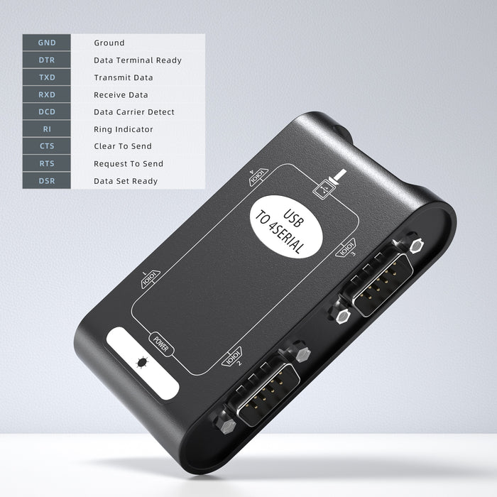 DriverGenius 4-Port USB to Serial Adapter Hub - Windows 11, Linux Only (4XRS232-B)
