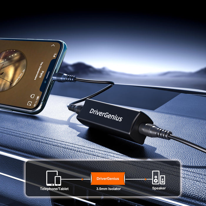 DriverGenius HumShield Series | 3.5mm Ground Loop Noise Isolator, Hum & Buzz Noise Eliminator for Car Audio, Home Hi-Fi & Desktop Speakers (Passive TRS, 1-Pieces/Package)