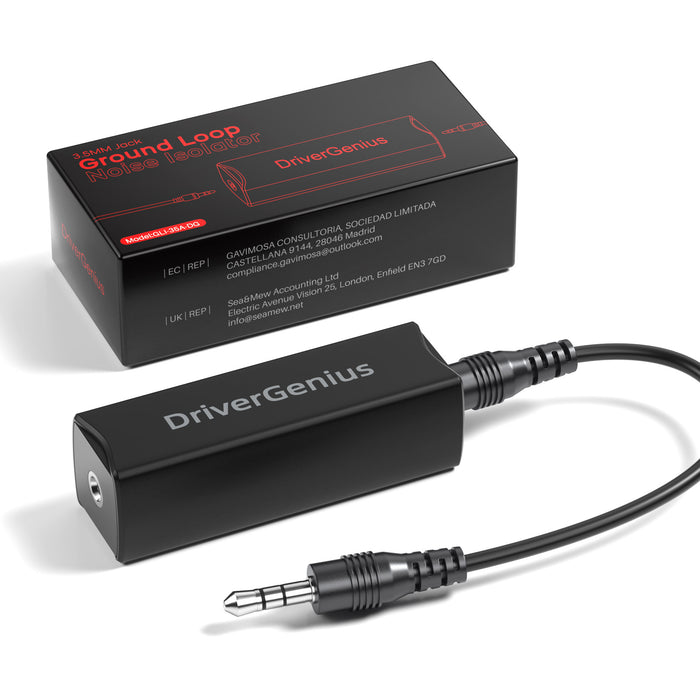 DriverGenius HumShield Series | 3.5mm Ground Loop Noise Isolator, Hum & Buzz Noise Eliminator for Car Audio, Home Hi-Fi & Desktop Speakers (Passive TRS, 1-Pieces/Package)
