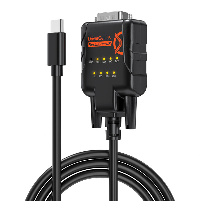 RS232-ESD9C | SerialGuardX USB-C to Serial Adapter with ESD Protection (FTDI, 9xLED)
