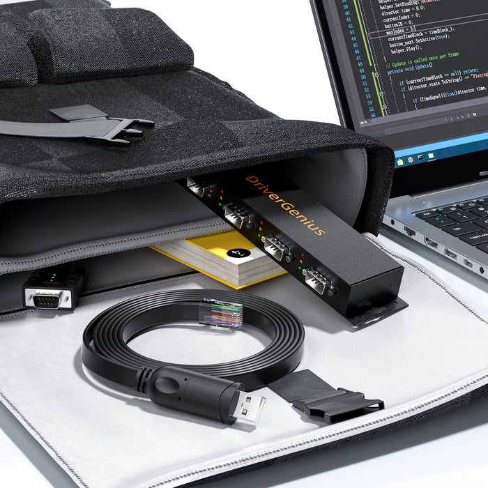 DriverGenius NetConsole | USB to RJ45 Console Cable (Rollover) for Network Management & Device Maintenance (U2RJ45-RA, 1-Pack)