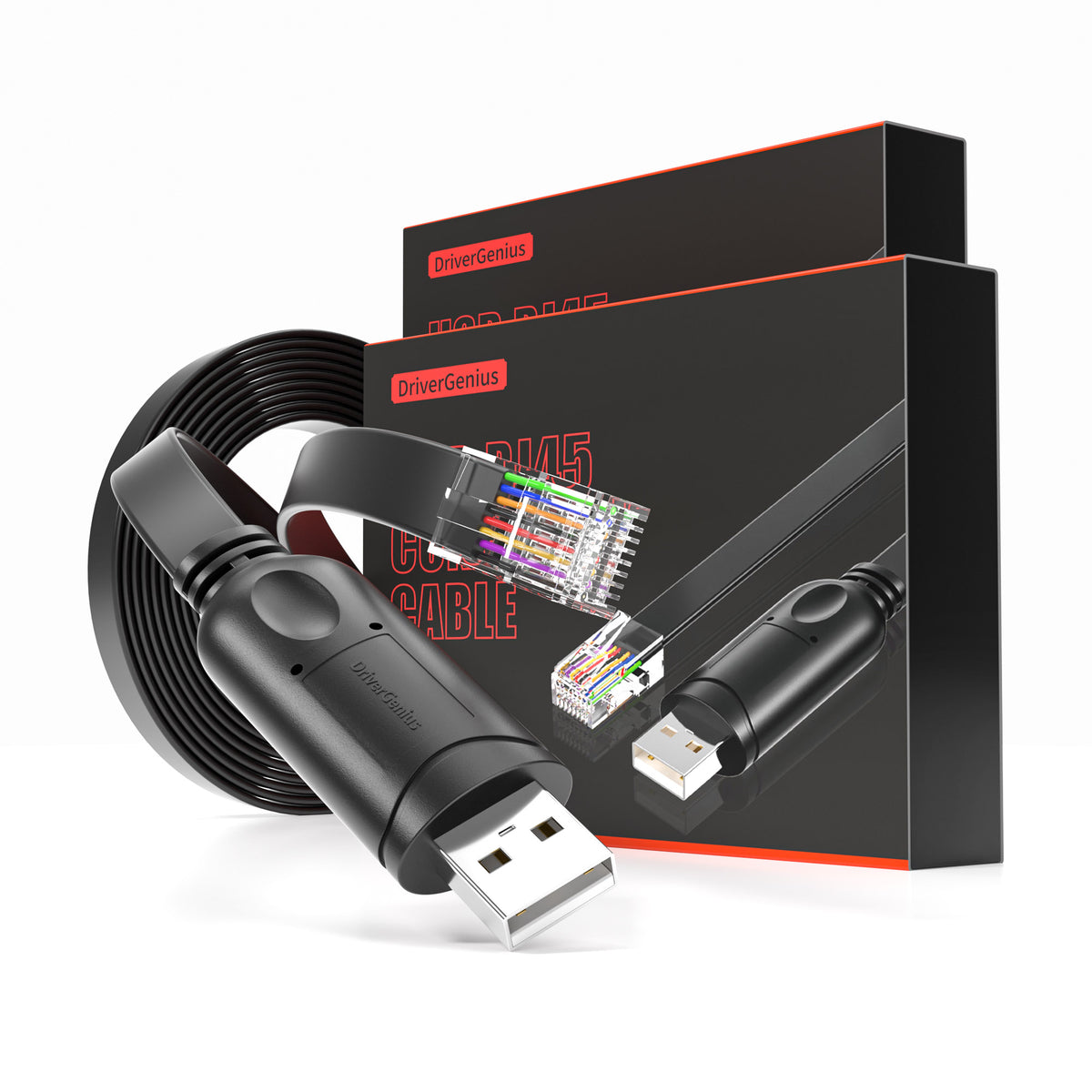 DriverGenius NetConsole USB to RJ45 Console Cable (Rollover) - 2 Pack ...
