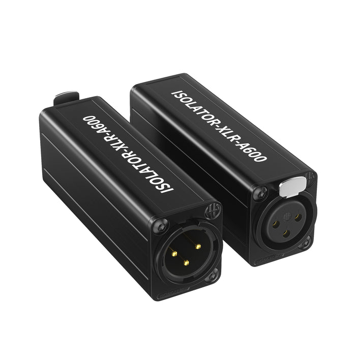 DriverGenius XLR Ground Loop Noise Isolator - Single Channel Hum Eliminator, Metal
