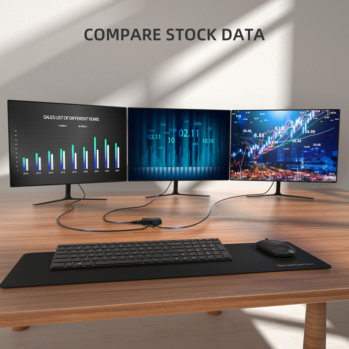 DriverGenius ViewX Trio | USB 3.0 to HDMI/DVI/VGA Video Adapter with 3.5mm Audio - 1 Pack