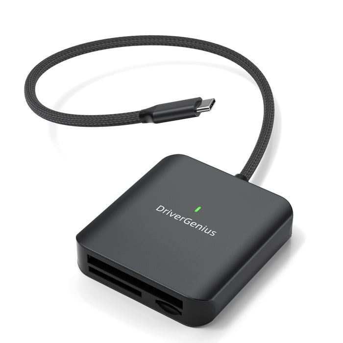 DriverGenius HB081 Lecteur et Enregistreur Multicartes USB-C pour Cartes Mémoire UHS-II SD, microSD 4.0 et CFast 2.0 pour DSLR Camera