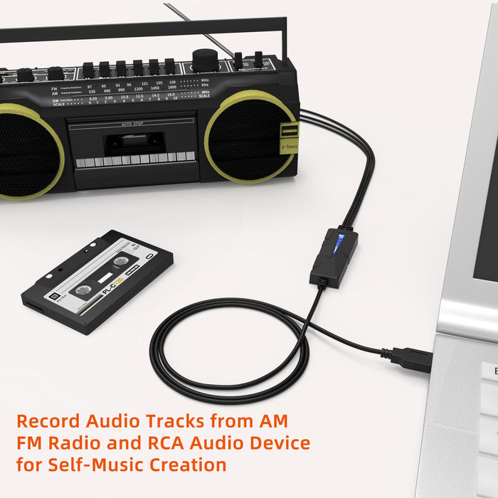 VTOP AV202-B USB 2.0 Scheda Di Acquisizione Audio per Windows 7/ 8/ 10
