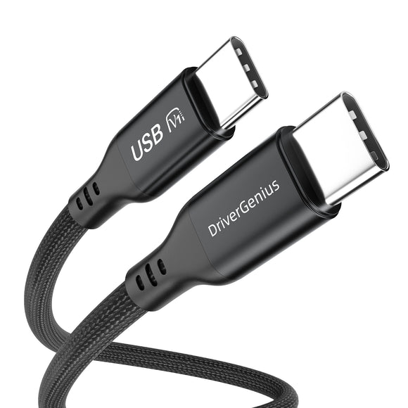 DriverGenius UC100-U2 USB-C 100W Charging Cable - Nylon Braided, 1.8m, V1,Black