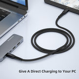 DriverGenius UC100-U2 USB-C 100W Charging Cable - Nylon Braided, 1.8m, V1,Black