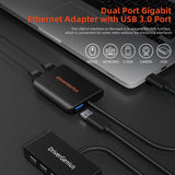 DriverGenius CU200 Adattatore USB 3.0 a doppia porta Ethernet Gigabit NIC - Windows 11 & macOS 11