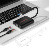 DriverGenius CU200 Adattatore USB 3.0 a doppia porta Ethernet Gigabit NIC - Windows 11 & macOS 11