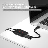 DriverGenius CU200 Adaptador Tarjeta de Red NIC Externa USB 3.0 2 Puertos Gigabit Ethernet RJ45 - Windows 11 & macOS 11