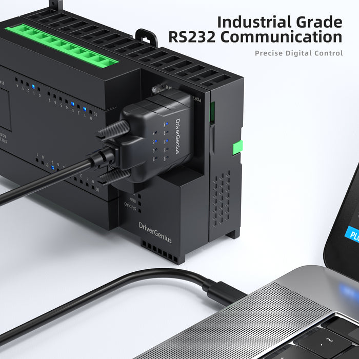 DriverGenius Professional USB-C to RS-232(DB9) Converter Cable w/ 9-LED Indicator - Windows 11 & macOS 15.1.1  (USB232A-E-C)