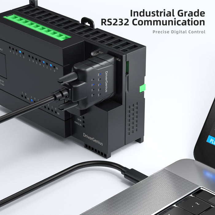 DriverGenius Professional USB-C to RS-232(DB9) Converter Cable w/ 9-LED Indicator - Windows 11 & macOS 14 (USB232A-E-C)